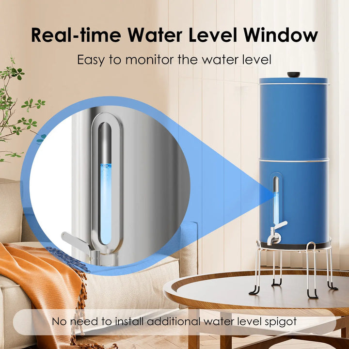 Weeplow® Earth - 8.5 Litre Gravity Fed Stainless Steel Drinking Water  Filter and Cleaner with 2 Weeplow O'Pure 2 Water Filter Cartridges,  Stainless Steel Tap with Water Level Indicator and Stainless Steel Bracket