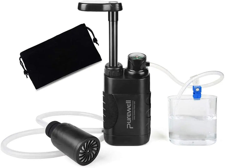 Ready Stock] Purewell Portable Water Filter With Strap - Outdoor Hiking  Camping Equipment Emergency Survival Tools